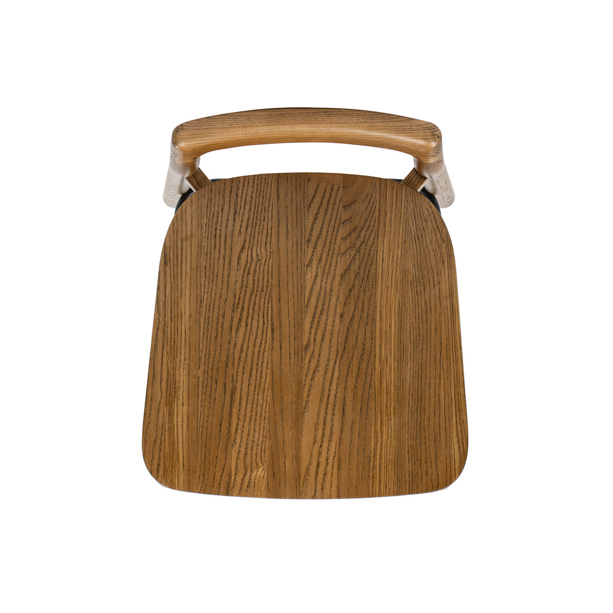 Modern Minimalist Low Back Barstool with Iron Footrest - Walnut