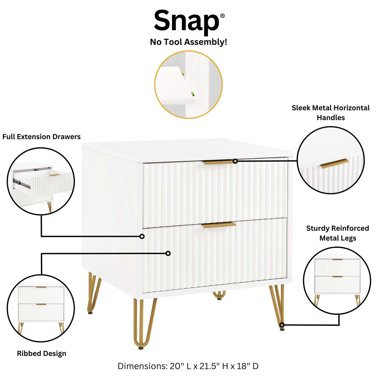 Dumbo - Nightstand With 2 Drawers