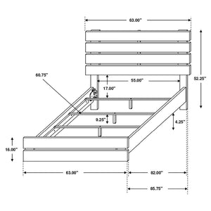 Slatted Headboard Panel Bed