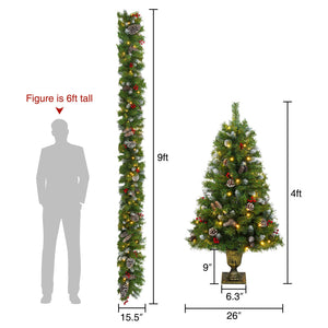 Pre-Lit Xmas Tree Artificial Christmas 3-Piece Set
