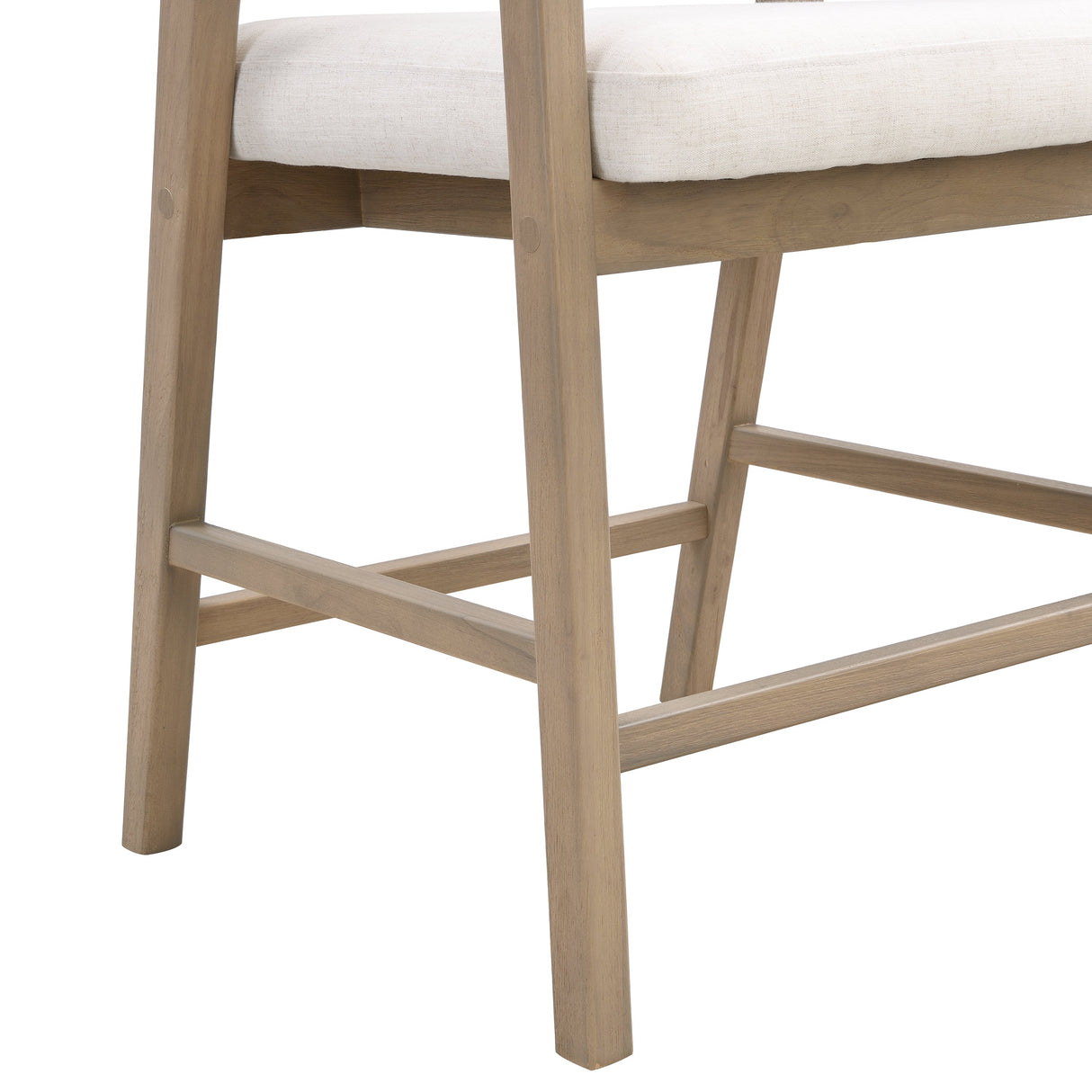 Wooden Frame Counter Stool with Rattan Back, Set of 2