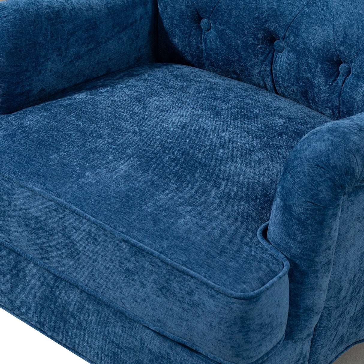 Chenille Tufted Upholstered Rolled Back Accent Chair
