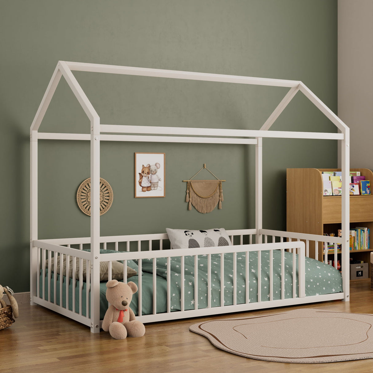 Montessori Floor Bed Frame With House Shape