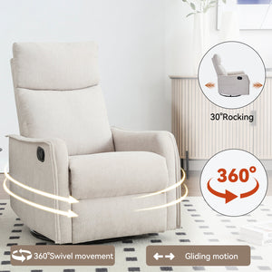 Heat Massage Manual Recliner Chair with Rocker and Swivel