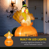 Inflatable Thanksgiving Turkey LED Display for Garden Indoor Outdoor