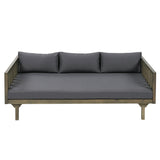 Claremont 3 Seater Daybed with Slat Paneling and Water-Resistant Cushions
