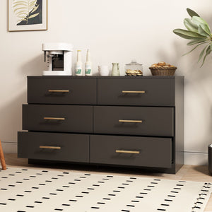 Large 6 Drawers Chest Of Drawer Dressers Table With Handle
