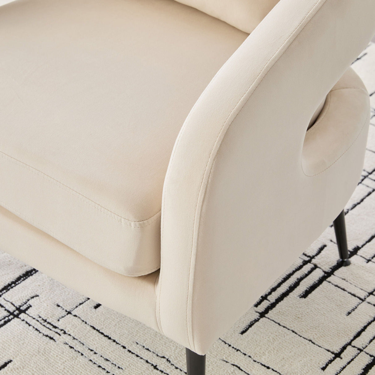 Open Back Accent Chair, Round Sofa Lounge Armchair