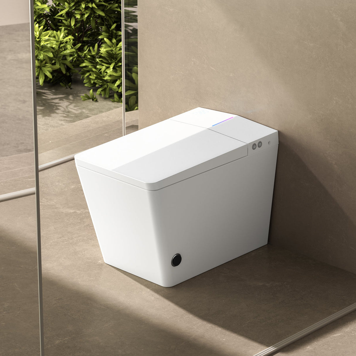 Square Smart Toilet with Built-in Tank for Modern Bathroom