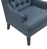 Button-Tufted Upholstered High Back Accent Chair