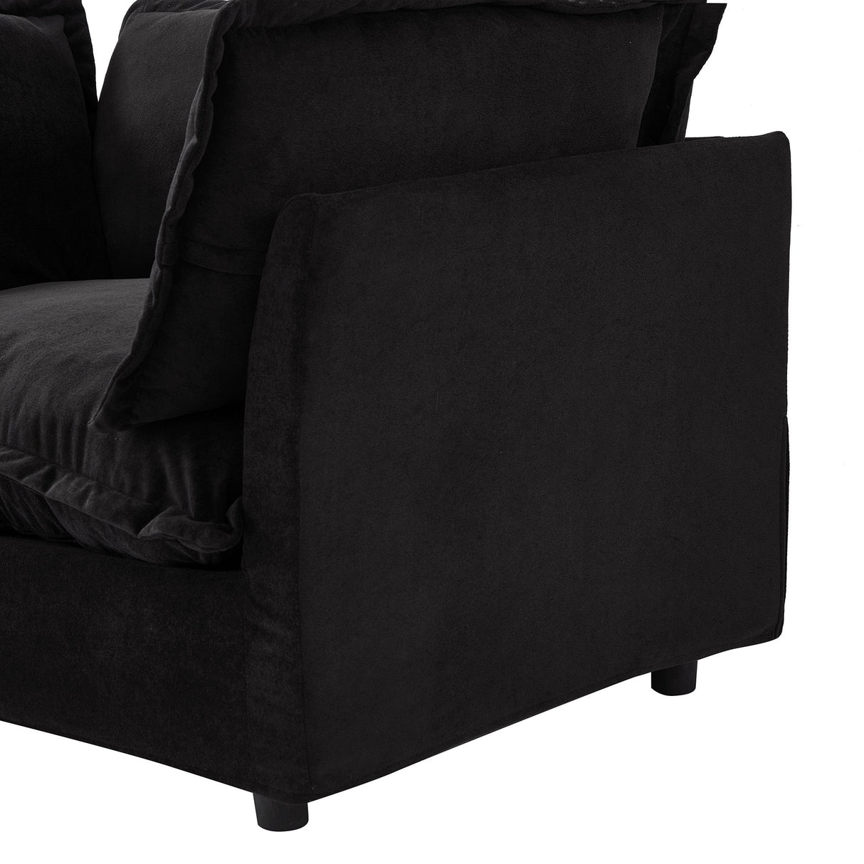 Modern Armchair Sofa 47" Cozy Upholstered Sofa Chair with Movable Ottoman