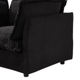 Modern Armchair Sofa 47" Cozy Upholstered Sofa Chair with Movable Ottoman