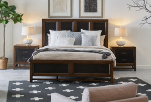 Queen Size Panel Bed Two-Tone Finish