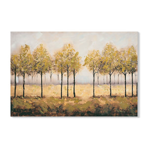 Wall Art Decor Canvas Print Autumn Embellishments Plant Forest Abstract Tree - Tan Leaves