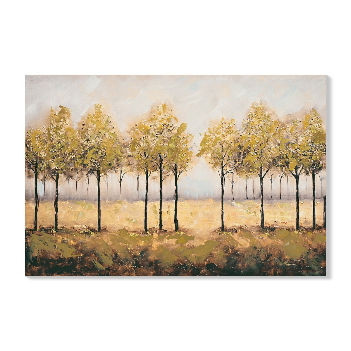 Wall Art Decor Canvas Print Autumn Embellishments Plant Forest Abstract Tree - Tan Leaves