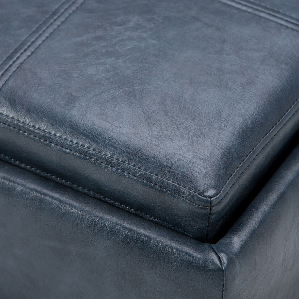 Rockwood - Upholstered Cube Storage Ottoman With Tray