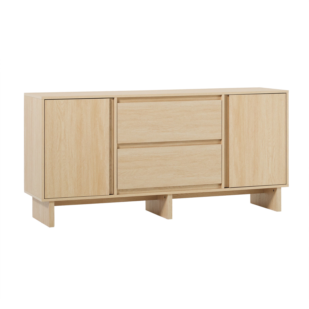 63' scandi sideboard with beveled drawers, coastal oak