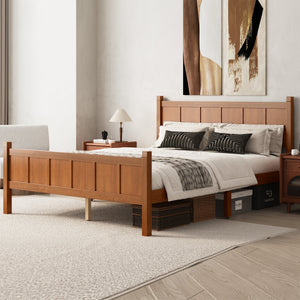 Queen Size Flat Panel Bed with Headboard & Footboard