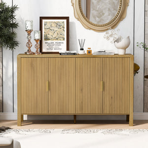 U_STYLE Modern 57.5" Stripe Door Storage Cabinet