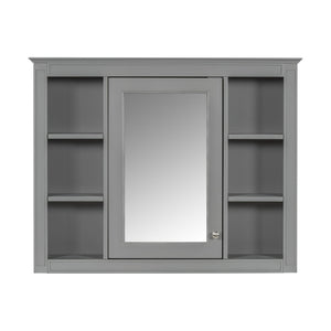 Bathroom Vanity With Mirror Cabinet, Single Sink With 2 Soft Closing Doors And 4 Drawers