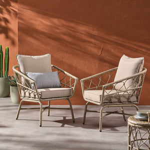 Bruce Outdoor Club Chair Set with Water Resistant Cushions