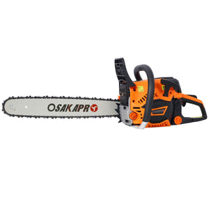 62Cc Gas Powered 20" Chainsaw with Aluminium Body - Orange