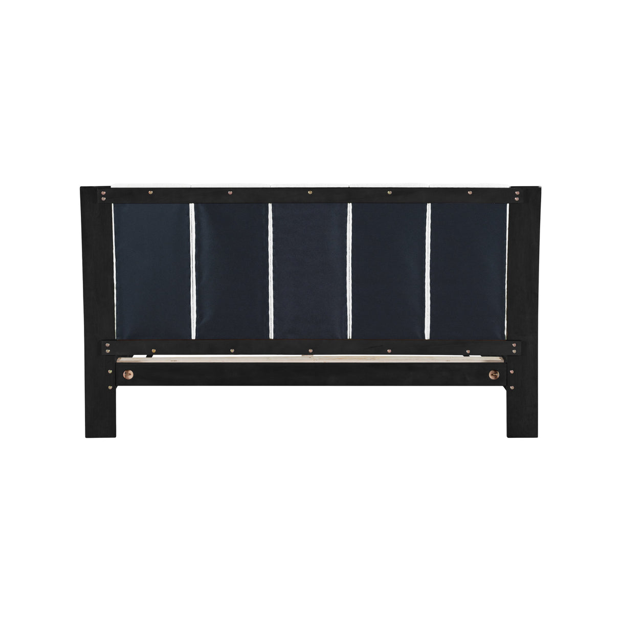 Queen Size Bed Frame in Black & White Pine
