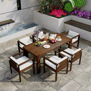 TREXM 7-Piece Patio Dining Table Set for 6
