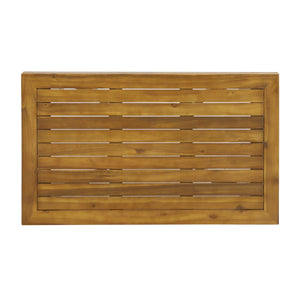 Outdoor Acacia Wood Loveseat and Coffee Table Set with Cushions