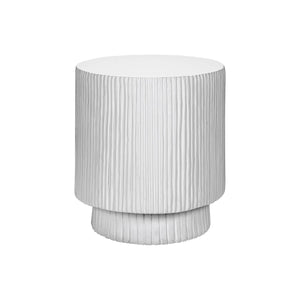 Round Accent Table, Indoor Outdoor - White