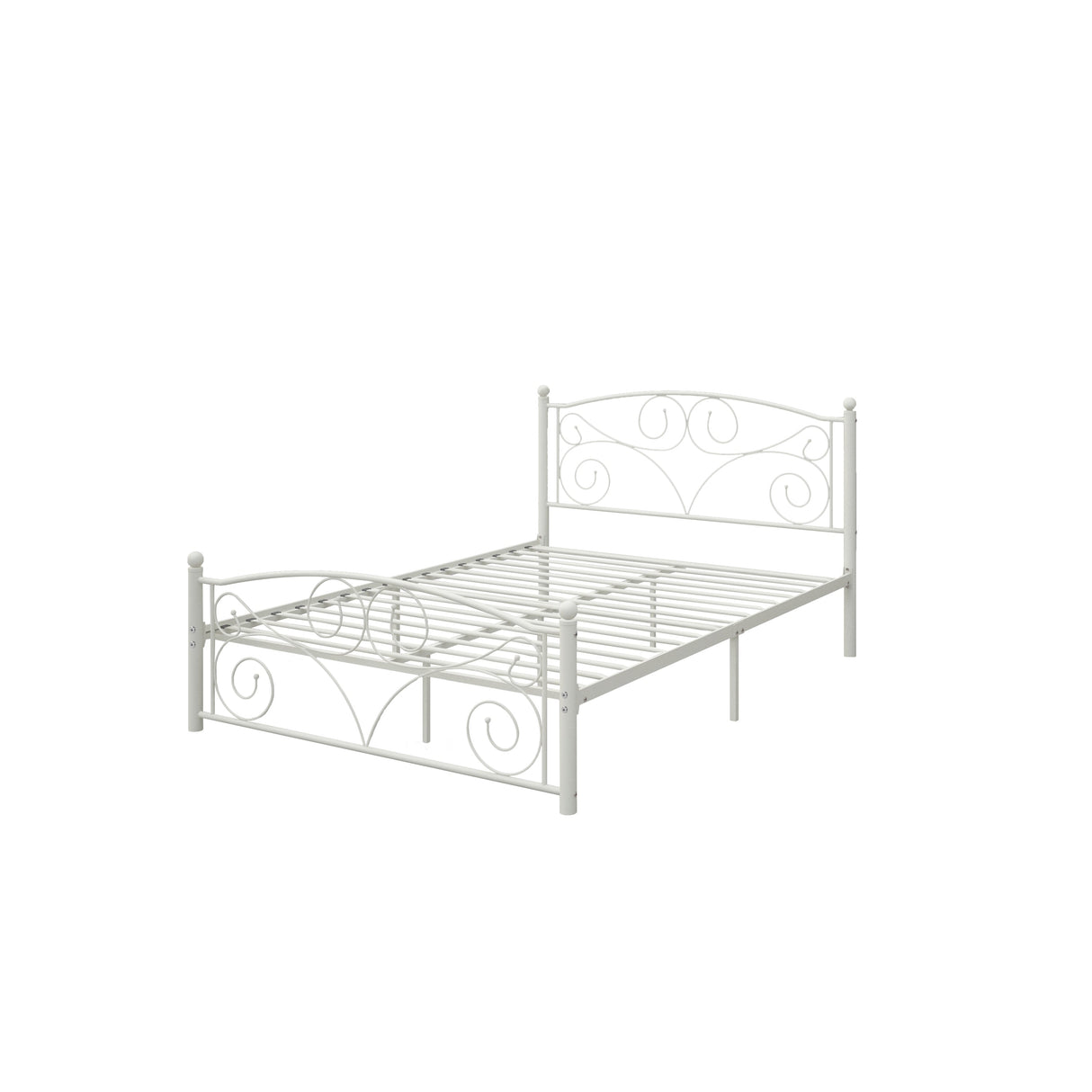 Full Size Unique Flower Sturdy System Metal Bed Frame with Headboard