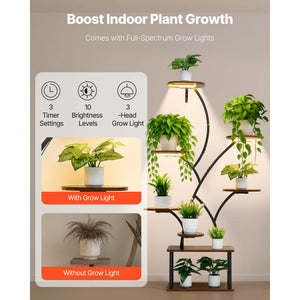 Plant Stand Indoor with Grow Lights - 62 in Tall 8-Tier Lighted Shelf