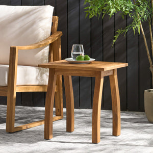 Patio Conversation Set with Acacia Wood Armchairs and End Table