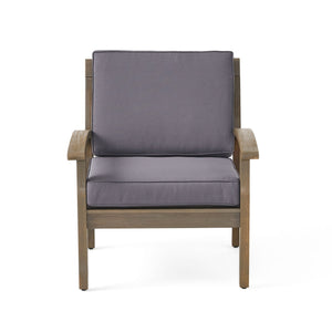 Peyton Club Chair Outdoor Seating Acacia Wood 32.25 X 28.00 X 31.25"