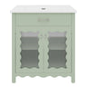 Modern Bathroom Vanity With Tempered Glass Doors