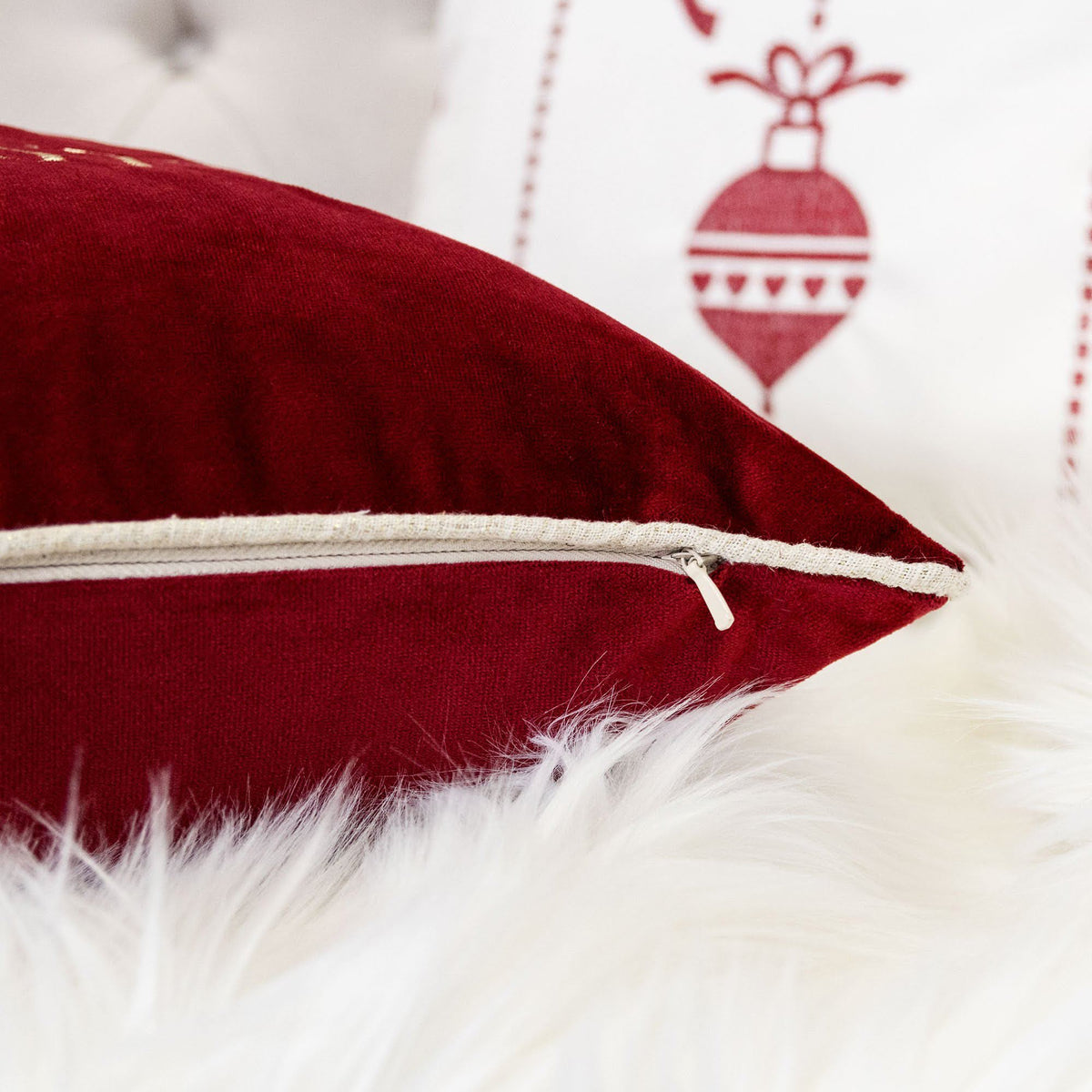 Red Velvet Christmas Throw Pillow