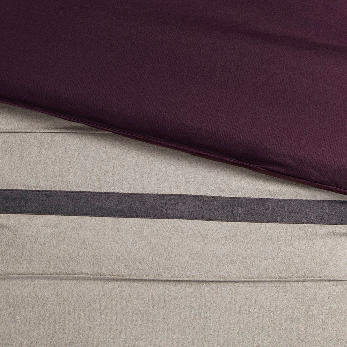 7 Pc Pieced Faux Suede Comforter Set Purple California King