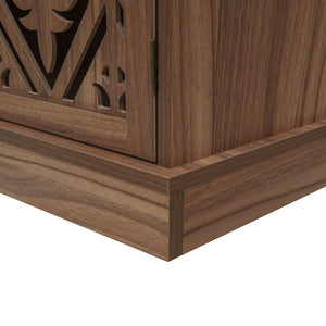 4 Door Cabinet With 1 Drawer, With 4 Adjustable Inner Shelves, Storage Cabinet