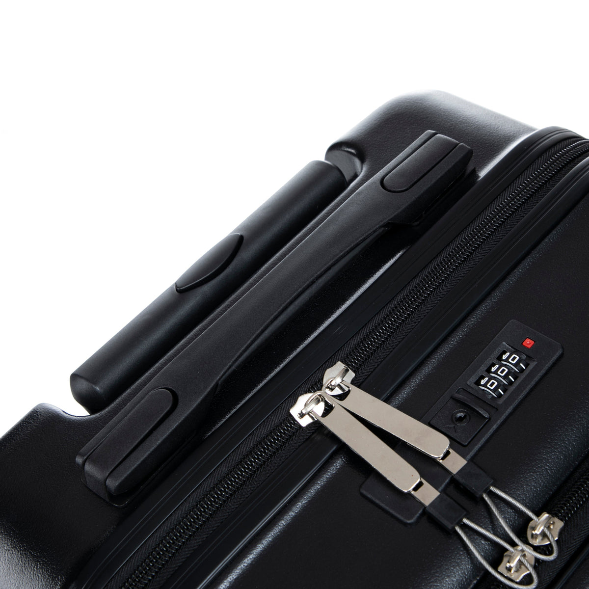 ABS Spinner Wheel Luggage Set with Cosmetic Case - Black