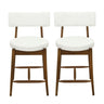 Mid Century Modern Counter Stools, Fabric Upholstered Chairs