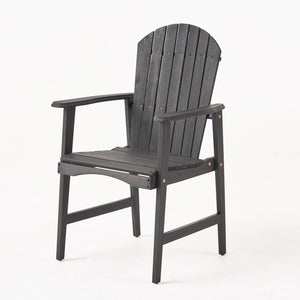 Outdoor Weather Resistant Acacia Wood Adirondack Dining Chairs (Set of 2)