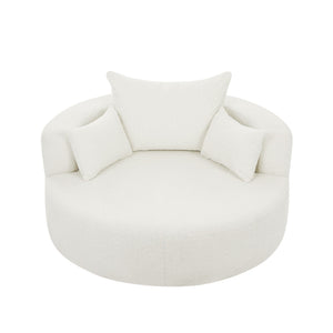 360° Swivel Chair Accent Barrel Chair With Removable Pillows