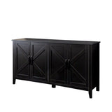 Cabinet With 4 Doors and 4 Open Shelves Freestanding Sideboard