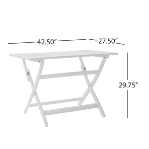 Blissique Outdoor Foldable Wood Dining Table with Slat Design