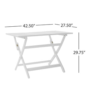 Blissique - Outdoor Foldable Wood Dining Table With Slat Design
