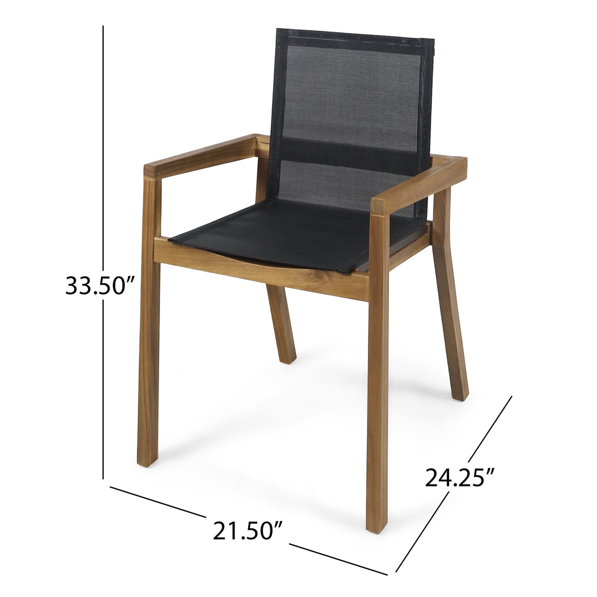 7 Pieces Acacia Wood Outdoor Dining Set with 6 Chairs