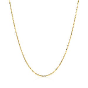 14k Yellow Gold Diamond Cut Cable Link Chain 1.1mm