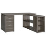 Tona - L-Shape Computer Desk With 3 Drawers And 5 Shelves