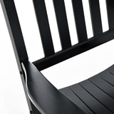 Outsunny outdoor rocking chair, patio wooden rocking chair with smooth armrests, high back for garden, balcony, porch, supports up to 352 lbs., black