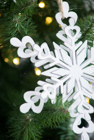 Set of 6 Iron Snowflake Hanger Christmas Tree Ornaments